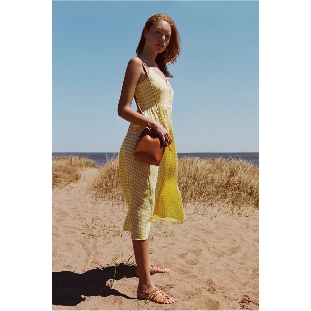 Mansur Gavriel Yellow Gingham Dress
